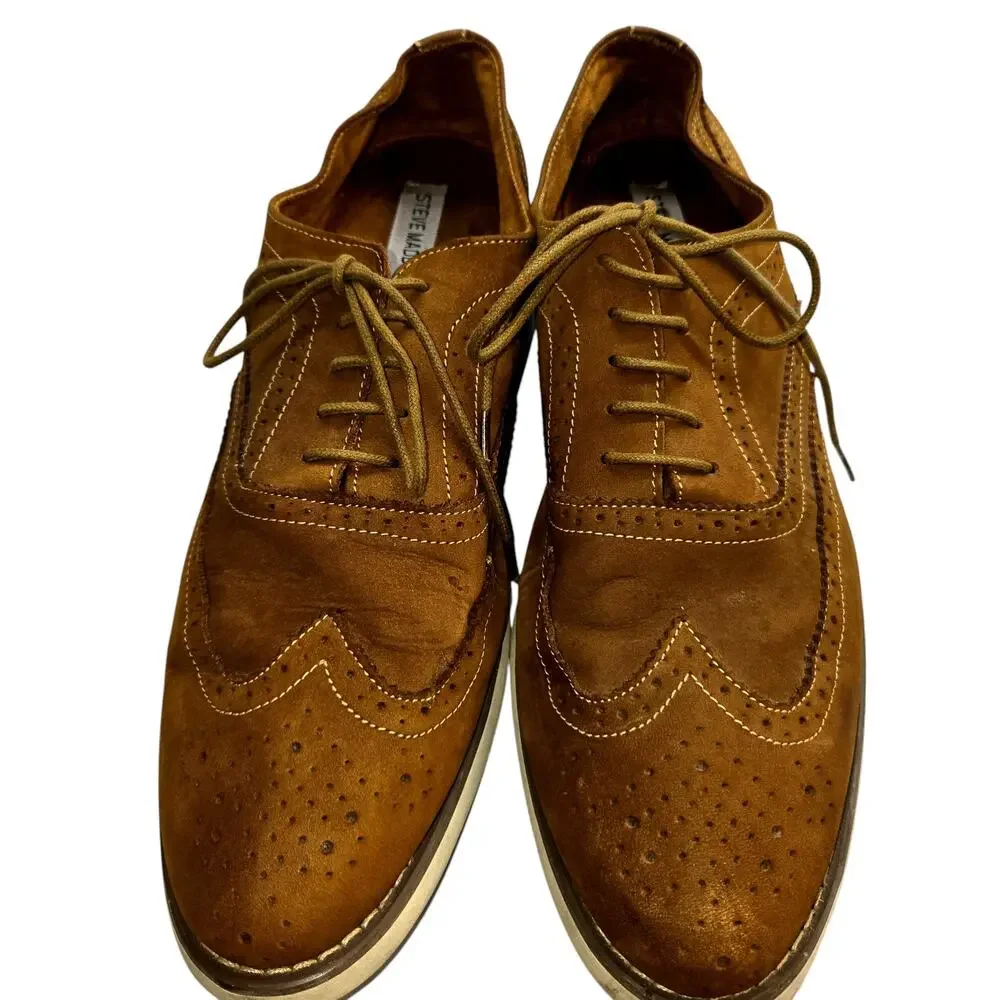 Steve Madden 11B Suede Oxford Brown Men's Dress Shoe 11 B width